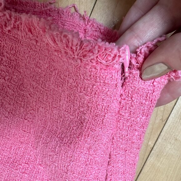 ZARA Pink Tweed Corset Bralette Cropped Top Size Small - Picture 7 of 9